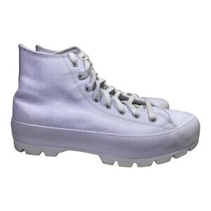 Converse All Lugged Platform Leather Hi Top Women size 10 White